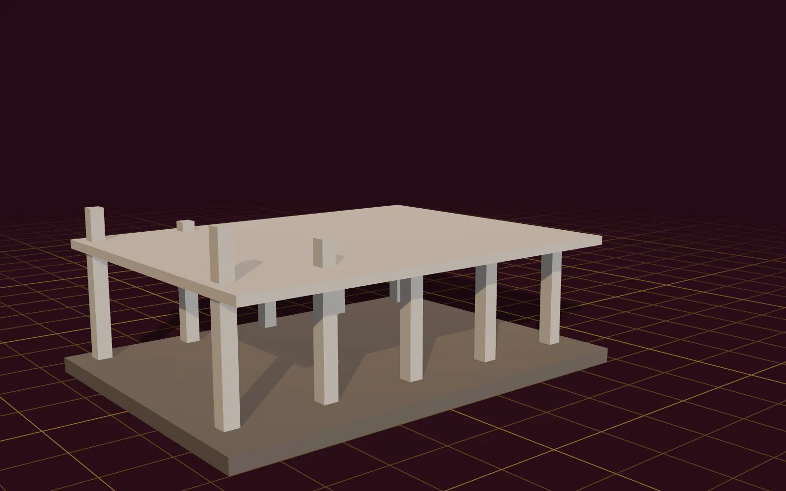 Illustration 3D : structure du bâtiment au stade du gros œuvre